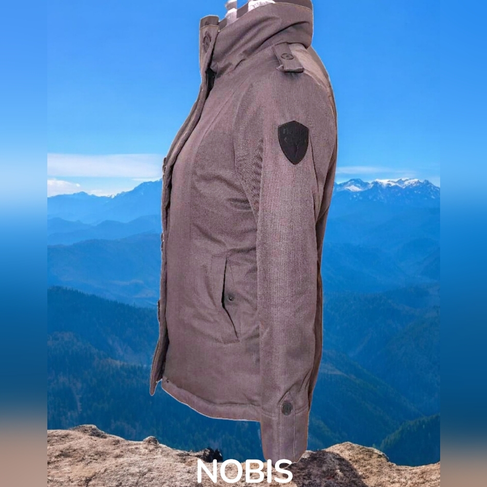 NOBIS - Authentic down filled parka, hip length parka, Size Small. Like New
